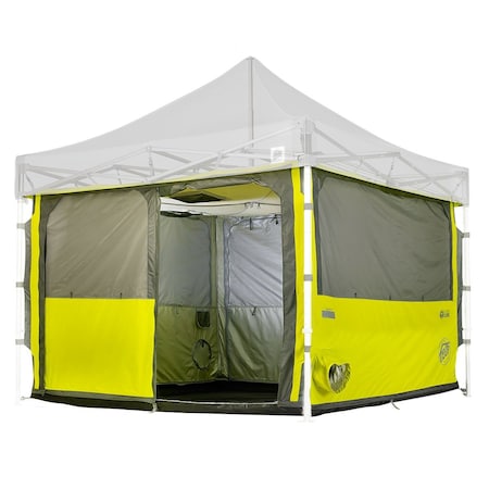 E-Z Up Work Cube Shelter, 10' W x 10' L, Straight Leg, Limeade WC10SLLA